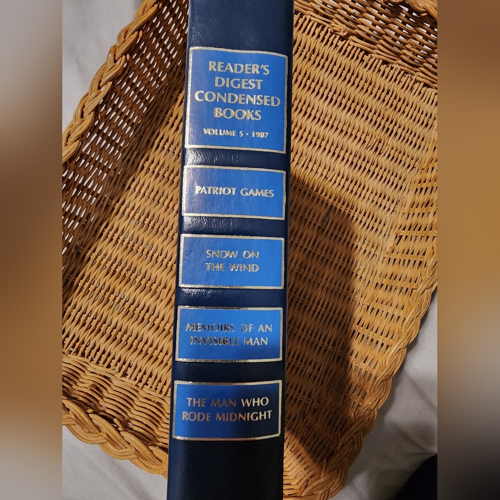 Readers Digest 1987 Vintage Decorative Book Blue Cover Book Stack